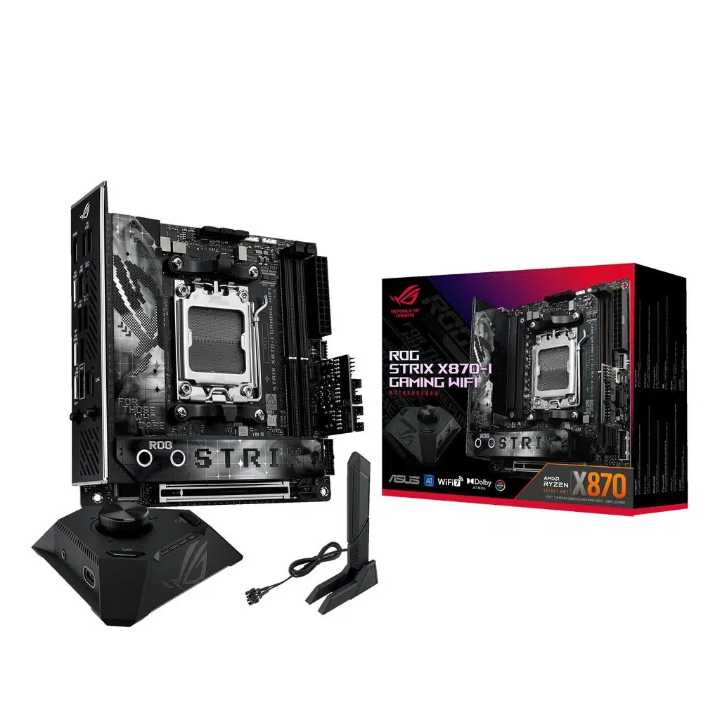 ASUS ROG STRIX X870-I GAMING WIFI AMD X870 AM5 DDR5 8400 HDMI 2xUSB4 2x M2 USB3.2 WiFi 7 BT AURA RGB 2.5Gbit LAN Mini ITX 10+2+1 Güç Aşamaları Çift