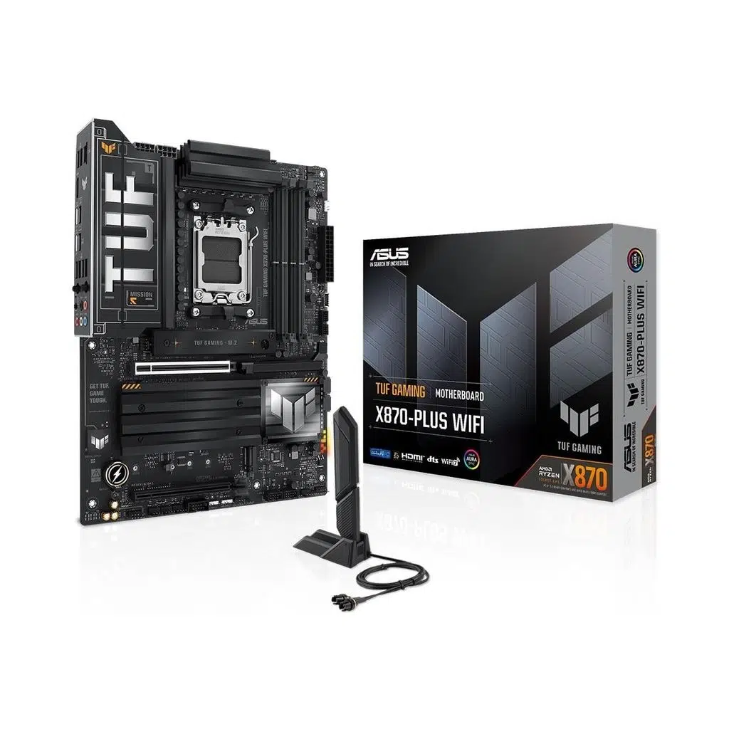 ASUS TUF GAMING X870-PLUS WIFI AMD X870 AM5 DDR5 8000 HDMI 2xUSB4 4x M2 USB3.2 WiFi 7 + BT AURA RGB 2.5Gbit LAN ATX 16+2+1(80A) Güç Aşamaları, Çift US