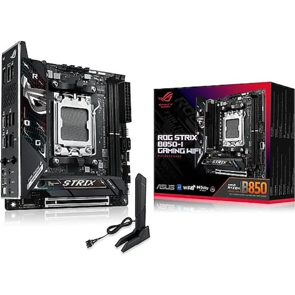 ASUS ROG STRIX B850-I GAMING WIFI AMD B850 AM5 DDR5 8400 DP HDMI Çift M2 USB3.2 Gen 2x2 WiFi 7 + BT AURA RGB 2.5Gbit LAN Mini ITX 10+2+1 Güç Aşamaları