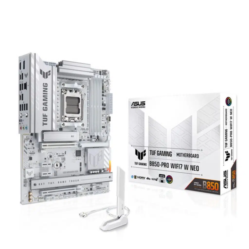 ASUS TUF GAMING B850-PRO WIFI7 W NEO AMD B850 AM5 DDR5 9000 DP HDMI 3x M2 USB3.2 Gen 2x2 WiFi 7 BT AURA RGB 2.5Gbit LAN ATX 14+2+1 Guc Asamalari 1x