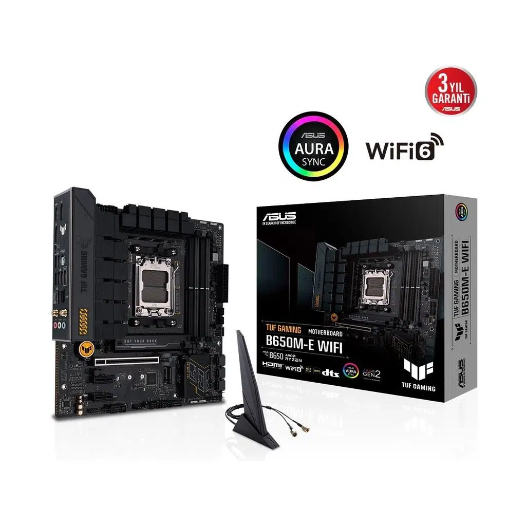 ASUS TUF GAMING B650-E WIFI AMD B650 AM5 DDR5 8000 DP HDMI 3x M2 USB3.2 WiFi 6E + BT AURA RGB 2.5Gbit LAN ATX ASUS TUF PROTECTION, ASUS Q-Design, Armo