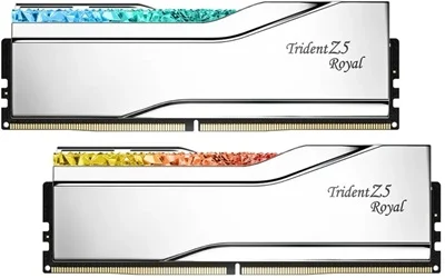 G.Skill Trident Z5 Royal Silver RGB 96GB 2x48GB DDR5 6400MHz CL32 Intel XMP F5-6400J3239F48GX2-TR5S